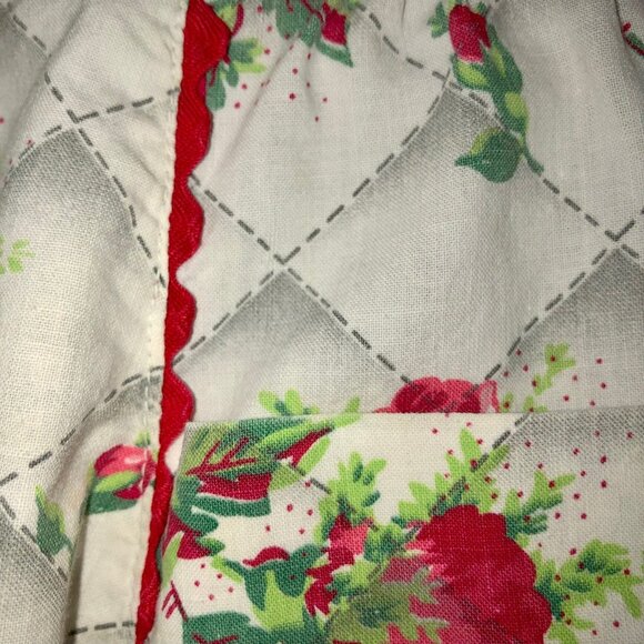 Vintage Handmade Rose Half Apron Used - Picture 5 of 7